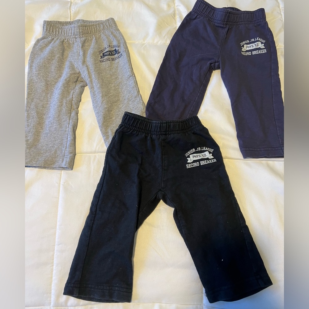 Carter cotton sweat pants 3 in set boys navy, black & gray